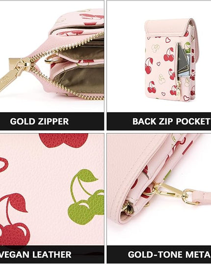 BOSTANTEN Vegan Leather Small Crossbody Bags for Women Designer Cell Phone Bag Wallet Purses Adjustable Strap