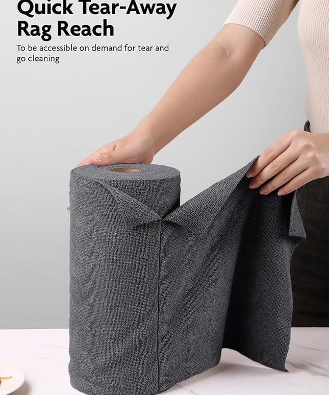 Fantasticlean Microfiber Cleaning Cloth Roll -40 Pack, Tear Away Microfiber Towels, 12" x 12", Reusable, Washable, Scratch Free, Ultra Absorbent for All-Around Cleaning Supplies (DimGrey)