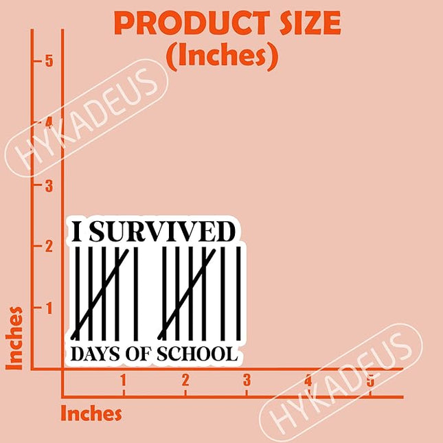 (3Pcs) I Survived 67 Days of School Stickers Funny Teacher Student Humor Tally Marks Six Seven Meme Vinyl Decals Waterproof for Water Bottle, Tumbler, Laptop, Phone Case, 3" x 2.5"