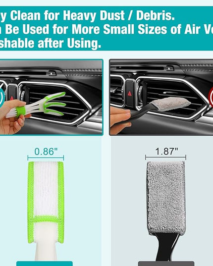 Luscinum Car Interior Duster Detailing Cleaning Gel Brushes Kit, Soft Dust Detail Crevice Brush Slime Putty Cleaner Accessories Tools for Dashboard,Air Vent,Panel,Leather