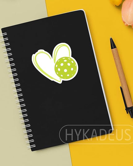 (3Pcs) Pickleball Stickers Waterproof Vinyl Pickleball Heart Decals for Water Bottle, Tumbler, Laptop, Phone Case, Scrapbooking, Team Players, Coach, 3" x 2.8"