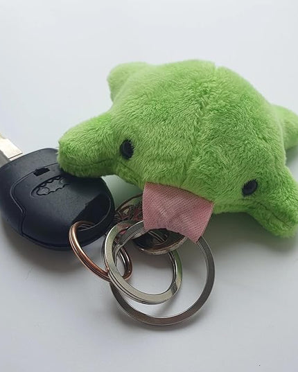 Agromusk Cute Frog Keychain,Kawaii Frog Plush Keychain,Green Frog Purse Bag Charms Funny Frog Decor Car Keys Gifts