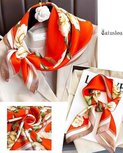 Neck Scarf For Womens Silky Head Scarves Hair Bandanas Square Scarf Fashion Accessories lightweight