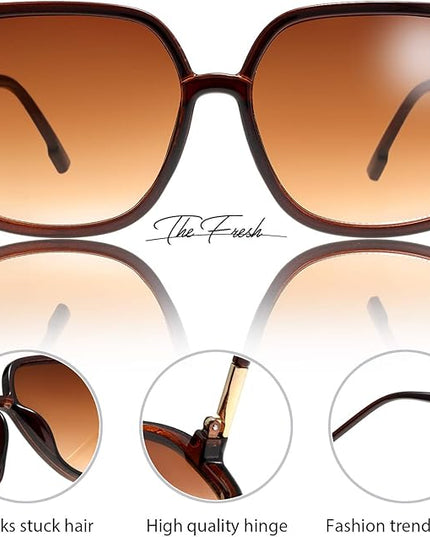 The Fresh Women's Oversized Square Jackie O Cat Eye Hybrid Butterfly Fashion Sunglasses - Exquisite Packaging
