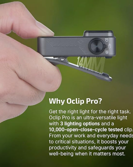 OLIGHT Oclip Pro EDC Flashlight Clip-on Light, Rechargeable 500 Lumens with Three Lighting Solutions Type-C Charging, Magnetic Flash Lights for Outdoor or Indoor Use(Phantom Squadron)