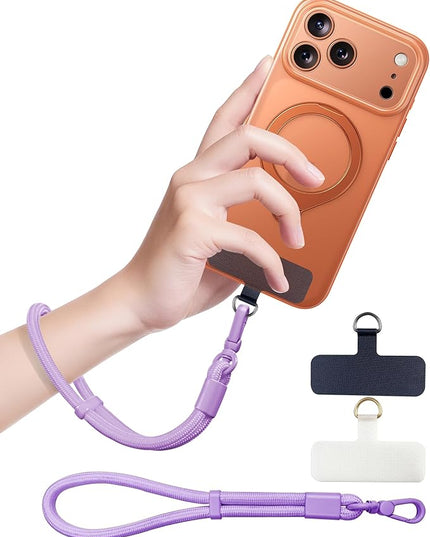Phone Lanyard, Phone Wrist Strap for Cellphone Case, Adjustable Cell Phone Strap with 2 Tether Tabs for All Smartphones, Purple