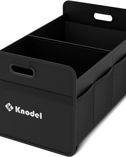 K KNODEL Car Trunk Organizer, Foldable Organizer for Car, Automotive Consoles & Organizers, Storage with Reinforced Handles (Small, Black)