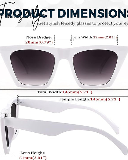 FEISEDY Vintage Square Cat Eye Sunglasses Women Trendy Cateye Sunglasses B2473