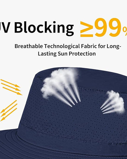 ZOORON Boonie Hat UPF 50+ Cooling Sun Hat for Men and Women,Wide Brim Bucket Hats with UV Protection for Safari Hiking Beach