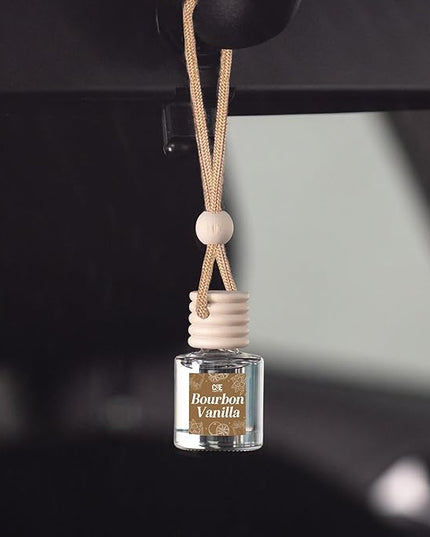 CANDECraftCo Car Air Hanging Fragrance Oil, Car Auto Freshener for Essential Oils, Scents Fragrance Aromatherapy Automobile Diffuser, Long Lasting (Bourbon Vanilla)