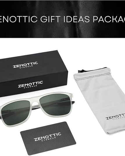 ZENOTTIC Square Polarized Sunglasses for Men Ultralight Carbon Fiber Sun Glasses Driving Fishing Golf Sports UV400 Protection