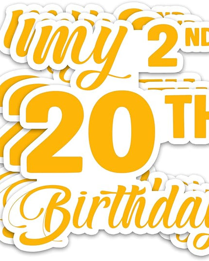 (3Pcs) Funny 40th Birthday Stickers – My 2nd 20th Birthday - Cheers to 40 Years Sticker Waterproof Vinyl Decals for Forty Birthday Gifts, Water Bottles, Scrapbooks, Journals, 3 x 3 inch