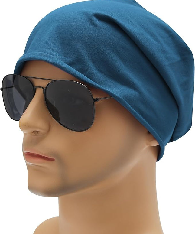 ZLYC Cotton Thin Slouchy Beanie Hat for Men Women Fashion Soft Stretch Knit Skull Cap