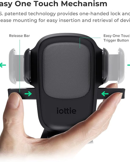 iOttie Easy One Touch Signature Dashboard & Windshield Universal Car Mount Phone Holder Desk Stand with Suction Cup Base and Telescopic Arm for iPhone, Samsung, Google, More Smartphones