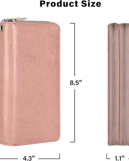 Lavemi Small Compact Women Wallet RFID Blocking Genuine Leather Bifold Purse with ID Windows