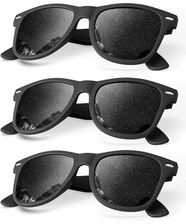 KALIYADI Polarized Sunglasses for Men and Women Matte Finish Sun glasses Color Mirror Lens UV Blocking (3 Pack)