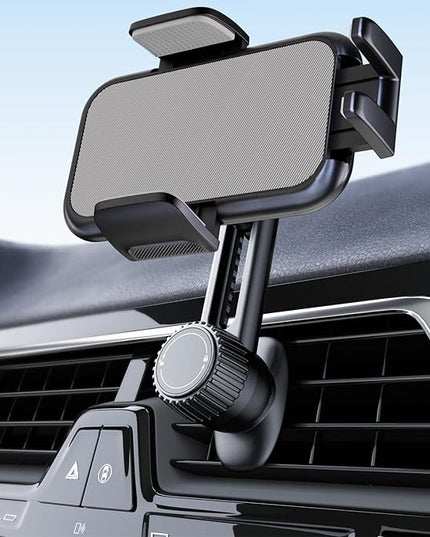 Phone Mount for Car Vent: [Never Blocking] Air Vent Cell Phones Holder for iPhone & Samsung Android Smartphone [Thick Cases Friendly] Hands-Free Auto Mobile Phone Stand (Gray)