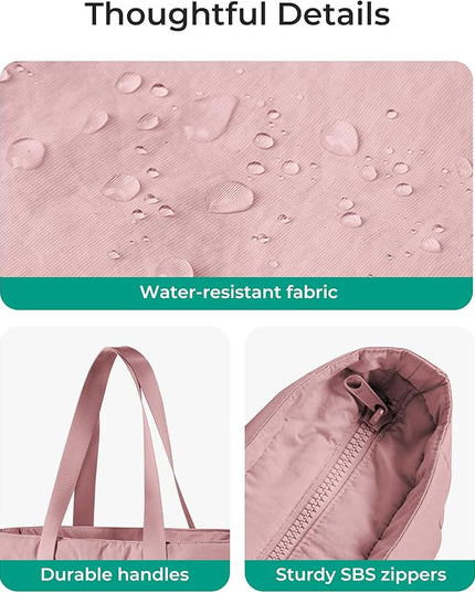 BAGSMART Tote Bag for Women, Tote Bag with Zipper Work Tote with Compartments Nurse Shoulder Hanbag for Travel, Gym