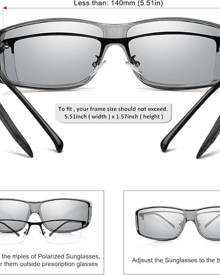 MEETSUN Fit Over Glasses Sunglasses for Men Women,Wrap Around Sunglasses Polarized UV400 Protection