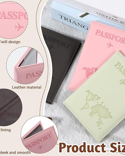 3 Pcs Passport Holder Passports Wallet Cover for Travel Passport Cover Passports Protector Essentials for Women and Men Travel Must Haves Accessories