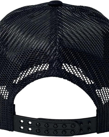 Classic Solid Black Mesh Trucker Hat - Adjustable Snapback Cap for Men & Women - Casual & Sporty Style