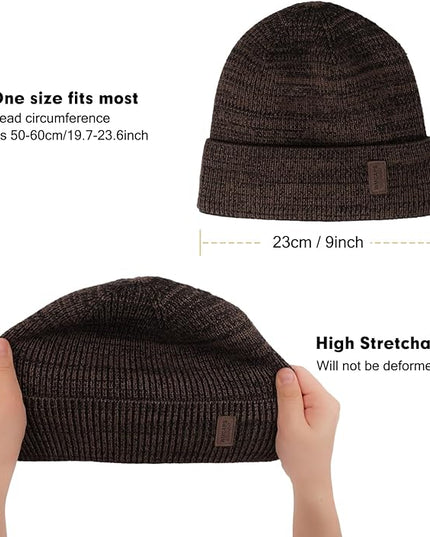 Wmcaps Winter Beanie for Men Women, Fleece Lined Beanie Soft Warm Knit Hat Ski Stocking Cuffed Cap