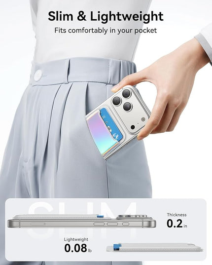 TWZKG for MagSafe Wallet, 3 Card Holder, Slim Magnetic Phone Wallet for iPhone 17/16/15/14/13/12 Pro Max Plus Air Series,RFID Blocking Vegan Leather,Rainbow