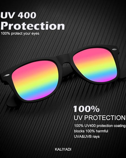 KALIYADI Polarized Sunglasses for Men and Women Matte Finish Sun glasses Color Mirror Lens UV Blocking (3 Pack)