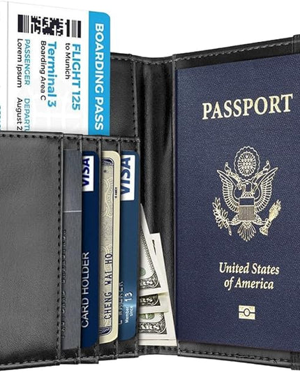 Passport Holder Cover Travel RFID Blocking Passport Cover Rose Gold Cute Flowers Passport Wallet with Elastic Band for Women