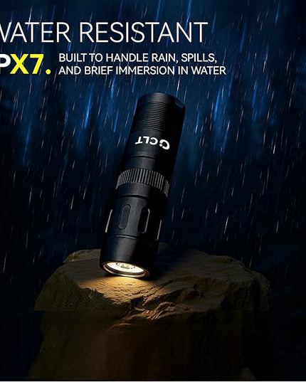 CLT Mini EDC Rechargeable Flashlight Magnetic Keychain, Snap on/off, 105 Lumen, Portable and Compact LED Keychain Flashlights - Durable Built-in Battery Ideal for Everyday Carry - Black