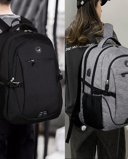 SHRRADOO Anti Theft Laptop Backpack Travel Backpacks with usb Charging Port for Women Men High School College Backpack Computer Bag Fits 17 Inch Laptop,Grey
