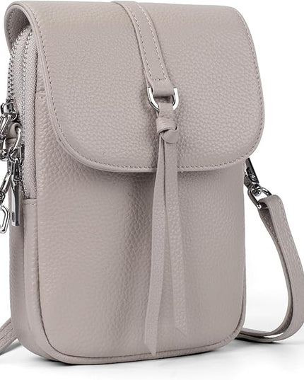 befen Genuine Leather Small Crossbody Bags for Women, Multi Pocket Cell Phone Crossbody Purse with RFID Blocking Card Slots