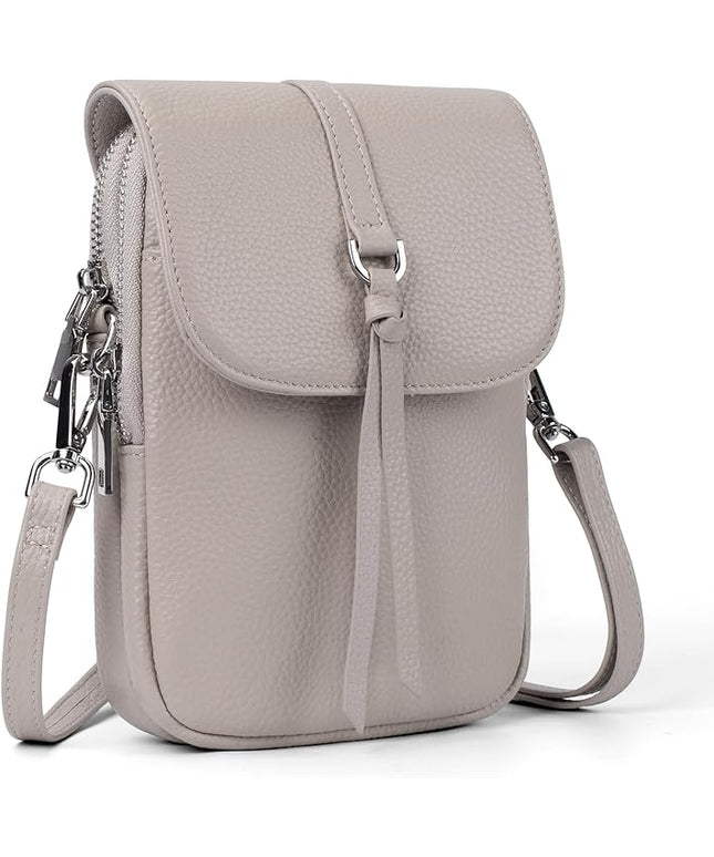 befen Genuine Leather Small Crossbody Bags for Women, Multi Pocket Cell Phone Crossbody Purse with RFID Blocking Card Slots