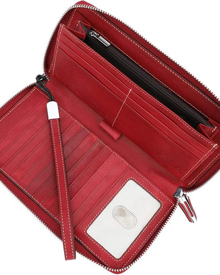Lavemi Small Compact Women Wallet RFID Blocking Genuine Leather Bifold Purse with ID Windows