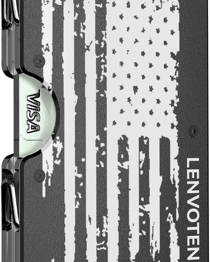 Lenvoten Extra Durable Hinged Minimalist Wallet for Men | Slim Metal RFID Blocking Wallet | Credit Card Holder & Money Clip Holds 20 Cards | Premium Scratch-Resistant Finish | Ideal Gift for Men