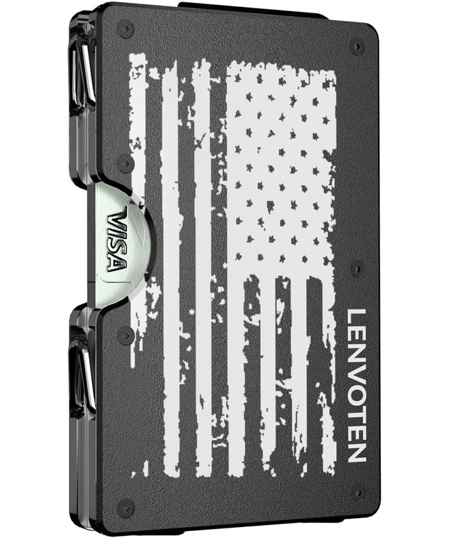 Lenvoten Extra Durable Hinged Minimalist Wallet for Men | Slim Metal RFID Blocking Wallet | Credit Card Holder & Money Clip Holds 20 Cards | Premium Scratch-Resistant Finish | Ideal Gift for Men