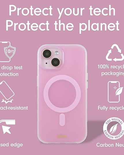 Sonix Protective Phone Case for iPhone 15, 14, 13 | Compatible with Magsafe | 10ft Drop Tested | Jelly Pink