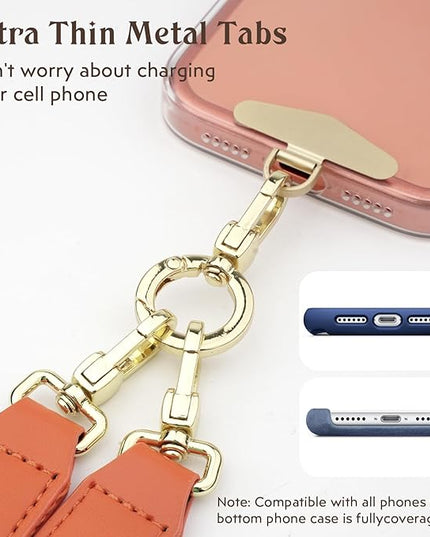 WEZEBEL Orange Crossbody Strap for Cell Phone, Adjustable Nylon Lanyard & Accessory Kit for iPhone for Everyday Carry