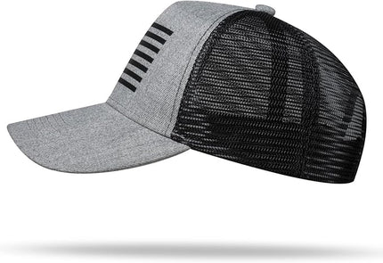American Flag Trucker Hat - Snapback Hat, Baseball Cap for Men Women - Breathable Mesh Side, Adjustable Fit - for Casual Wear