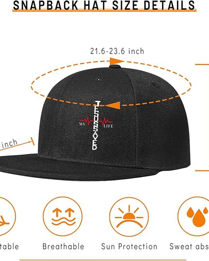 Chef Hat Flat Bill Hats for Men Funny Double Knives Kitchen Adjustable Baseball Cap Snapback Hat for Women