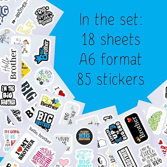 BulbaCraft Big Brother Stickers for Water Bottle and Laptop - Big Brother Party Supplies & Decorations, Waterproof Vinyl Decals, Sibling and Family Stickers, Gifts for Women & Men