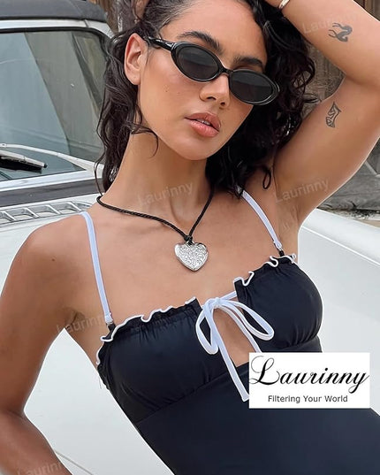 90s Sunglasses for Women Men Retro Small Oval Sunglasses