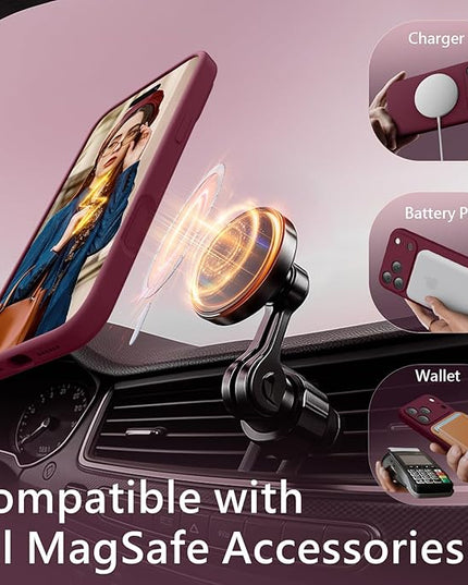 FireNova Magnetic for iPhone 17 Pro Max Case, Compatible with MagSafe, [Integrated Silicone Camera Control Button] [Camera Protection] Anti-Scratch Microfiber Lining Phone Case, 6.9", Plum