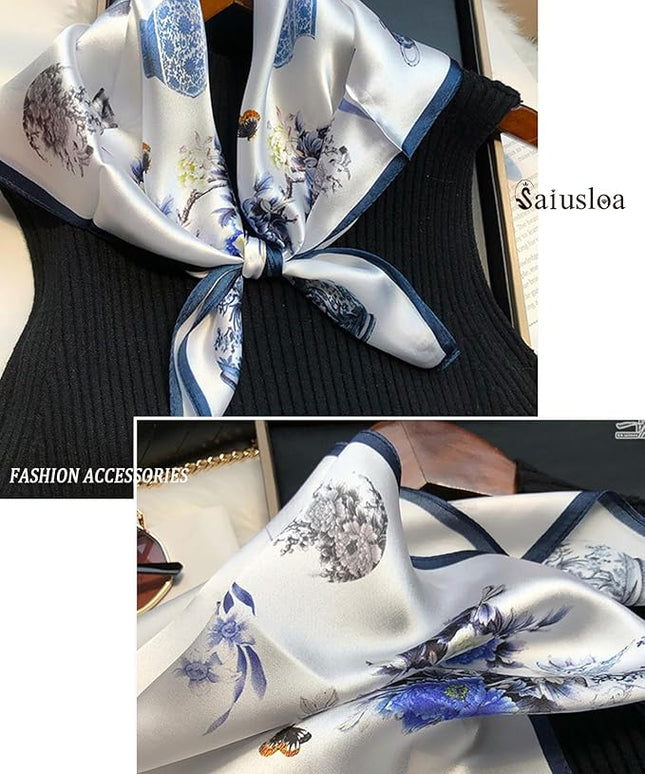 Neck Scarf For Womens Silky Head Scarves Hair Bandanas Square Scarf Fashion Accessories lightweight