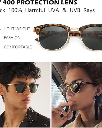 Pro Acme Semi-Rimless Polarized Sunglasses UV 400 Protection for Women Men