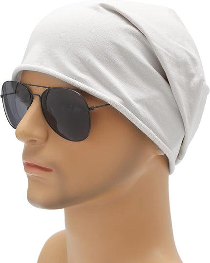 ZLYC Cotton Thin Slouchy Beanie Hat for Men Women Fashion Soft Stretch Knit Skull Cap