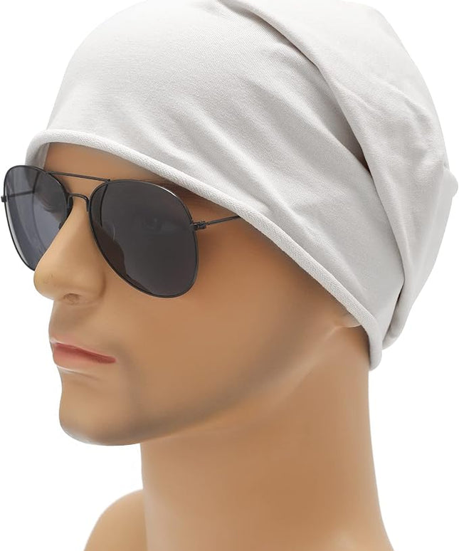 ZLYC Cotton Thin Slouchy Beanie Hat for Men Women Fashion Soft Stretch Knit Skull Cap