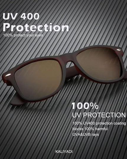 KALIYADI Polarized Sunglasses for Men and Women Matte Finish Sun glasses Color Mirror Lens UV Blocking (3 Pack)