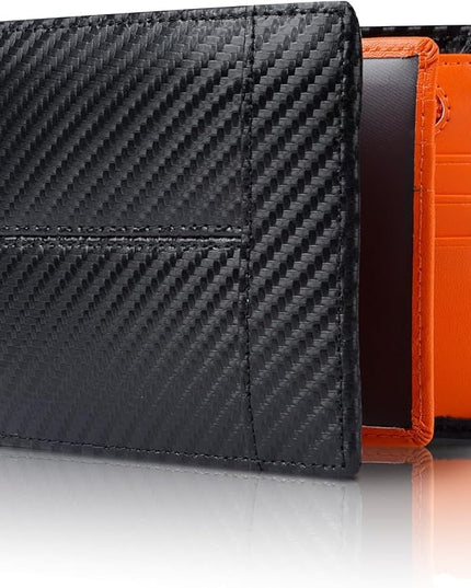 Swallowmall Leather Wallet for Mens Genuine Leather RFID Blocking Bifold Wallets with 1 ID Windows 15 Card Slots