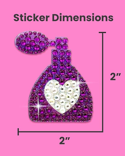 StickerBeans® Rhinestone Stickers – Glam Squad 2 4-Pack, 2” x 2” Unique Sparkly Cut-to-Shape for Collecting, Trading, Decorating Laptops, Phone Cases, Scrapbooks, Kids, Teens, & Adults